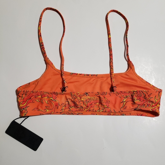 NWT Ed Hardy Orange Firebird 2 Piece Bandeau String Bikini Set Swimsuit - Large - Picture 6 of 13